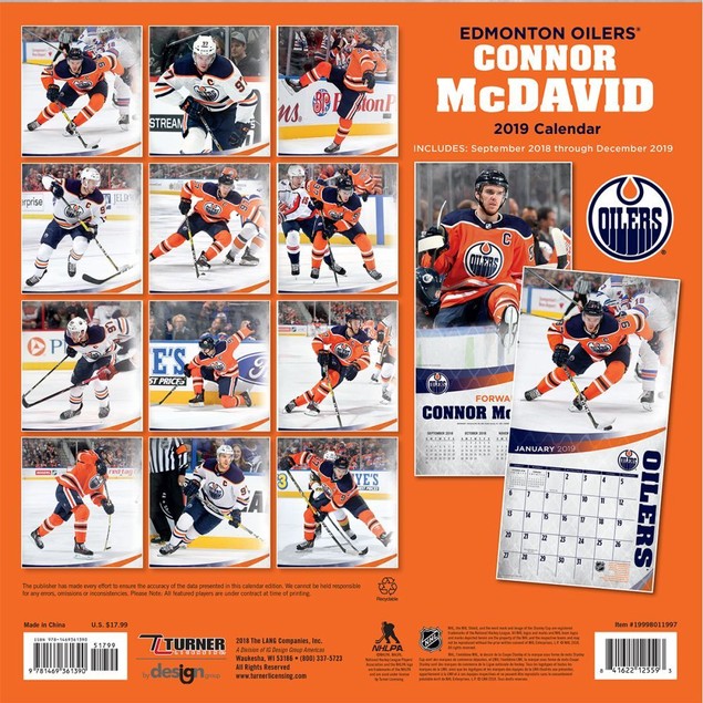 Edmonton Oilers Connor Mcdavid Player Wall Calendar, Hockey by