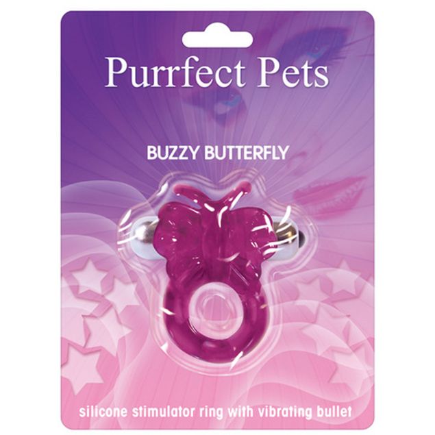 Purrrfect Pets Buzzy Butterfly Vibrating Ring Purple - Tanga Purrrfect Pets Buzzy Butterfly Vibrating Ring Purple - Tanga