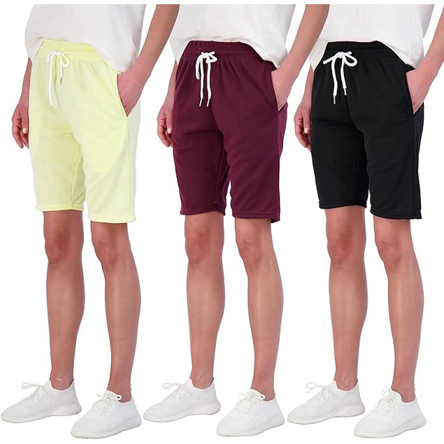 3-Pack: Women's Cotton French Terry Bermuda Shorts With Pockets (S-3XL ...