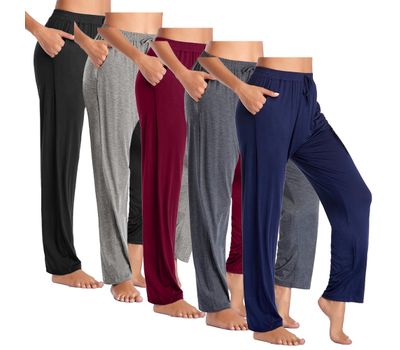 Women's 5-Pack Loose Fit Classic Lounge Pants (Sizes, S-3XL)