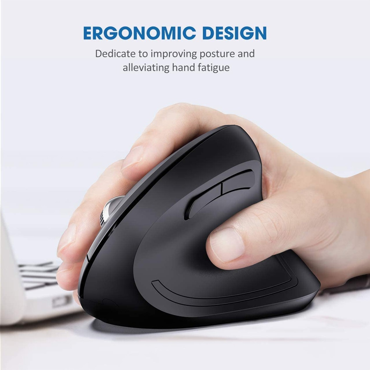 Vertical Wireless Mouse Advanced Ergonomic Design Reduces Wrist Fingers