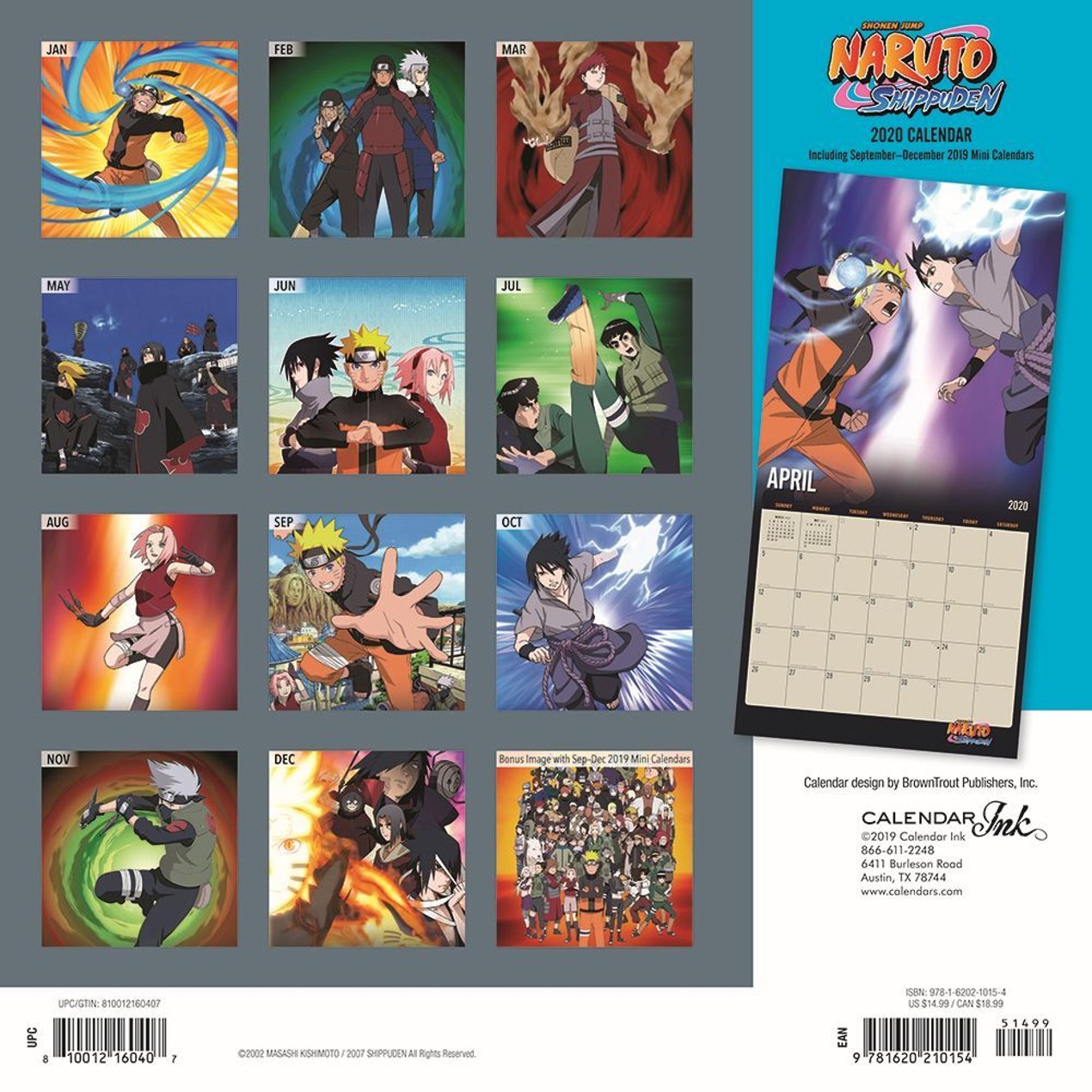 Naruto Wall Calendar, Anime by Calendars Tanga