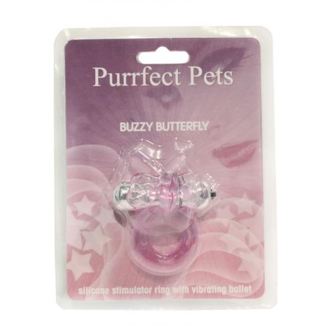 Purrrfect Pets Buzzy Butterfly Vibrating Ring Purple - Tanga Purrrfect Pets Buzzy Butterfly Vibrating Ring Purple - Tanga
