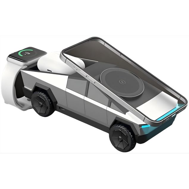 Cyber Dock LISEN 3-in-1 Cybertruck-Inspired Charging Station - 15W MagSafe ...
