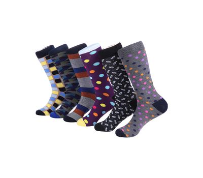 Mio Marino Men's Bold Designer Dress Socks 6 Pack - Comes in Giftable Box!