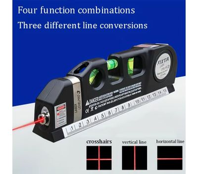 Multipurpose Laser Level Kit 8 Feet Measure Tape Ruler - Tanga