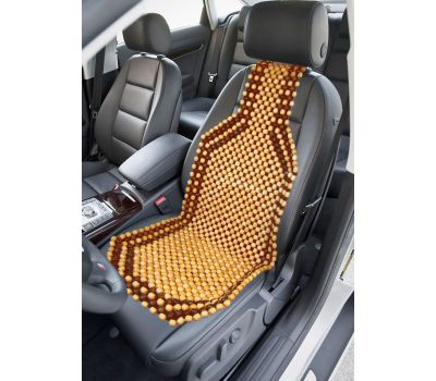 Zone Tech Car Wooded Beaded Comfortable Seat Cover Cushion Natural