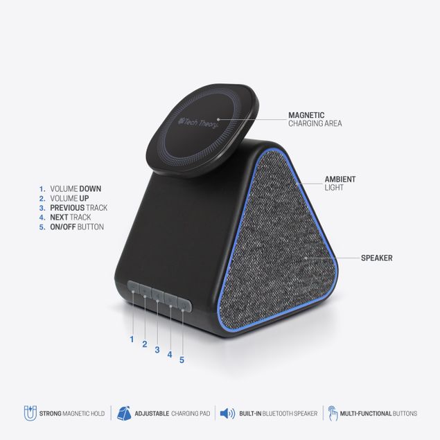 FlowCharge Wireless Speaker & Wireless Charger - Tanga
