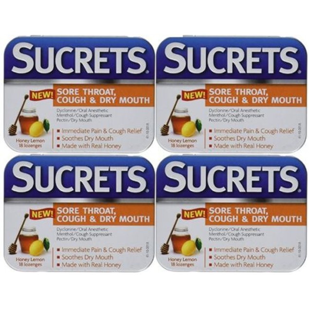 Sucrets Honey Lemon Lozenges/Drops Sore Throat, Cough - Tanga