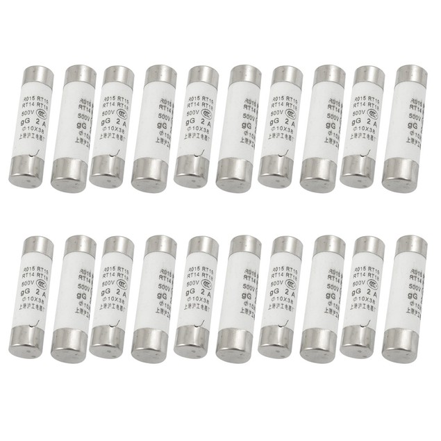 Tube Fuses R015 Rt18 Rt14 7 10x38mm R015 RT18 RT14 gG Cylindrical Fast Blow Fuse Link 500V 2A 20 ...
