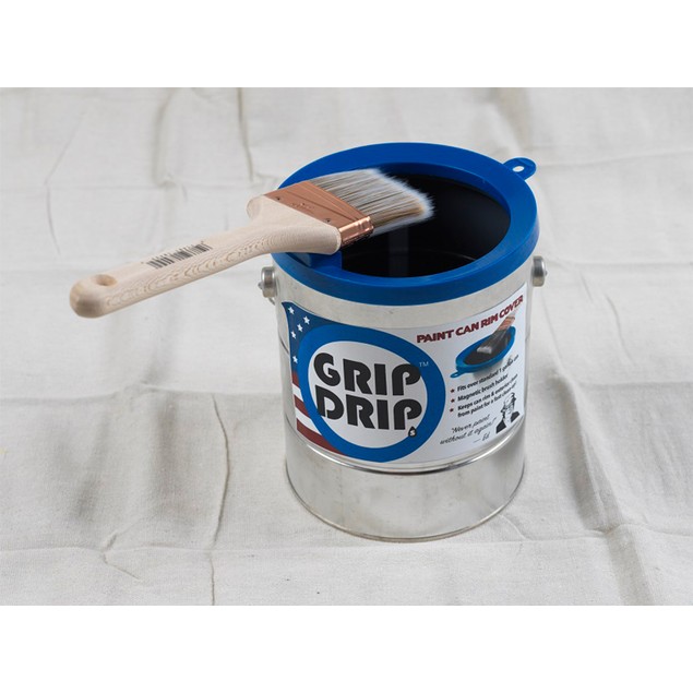 Grip Drips Paint Can Rim Protector with Magnetic Brush Holder - Tanga