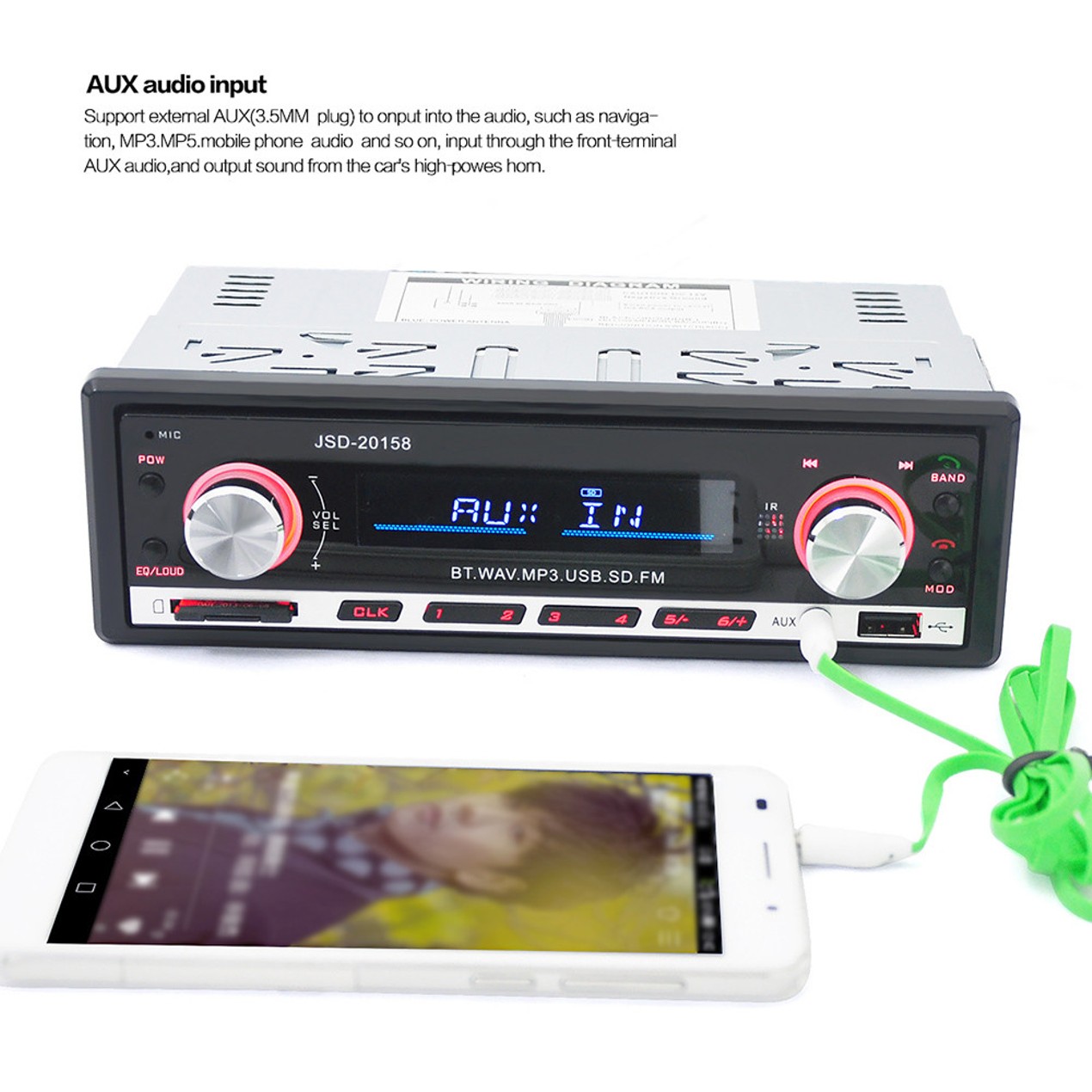 Jsd 20158 Car Din Audio Stereo Sd Mp3 Player Radio Receiver