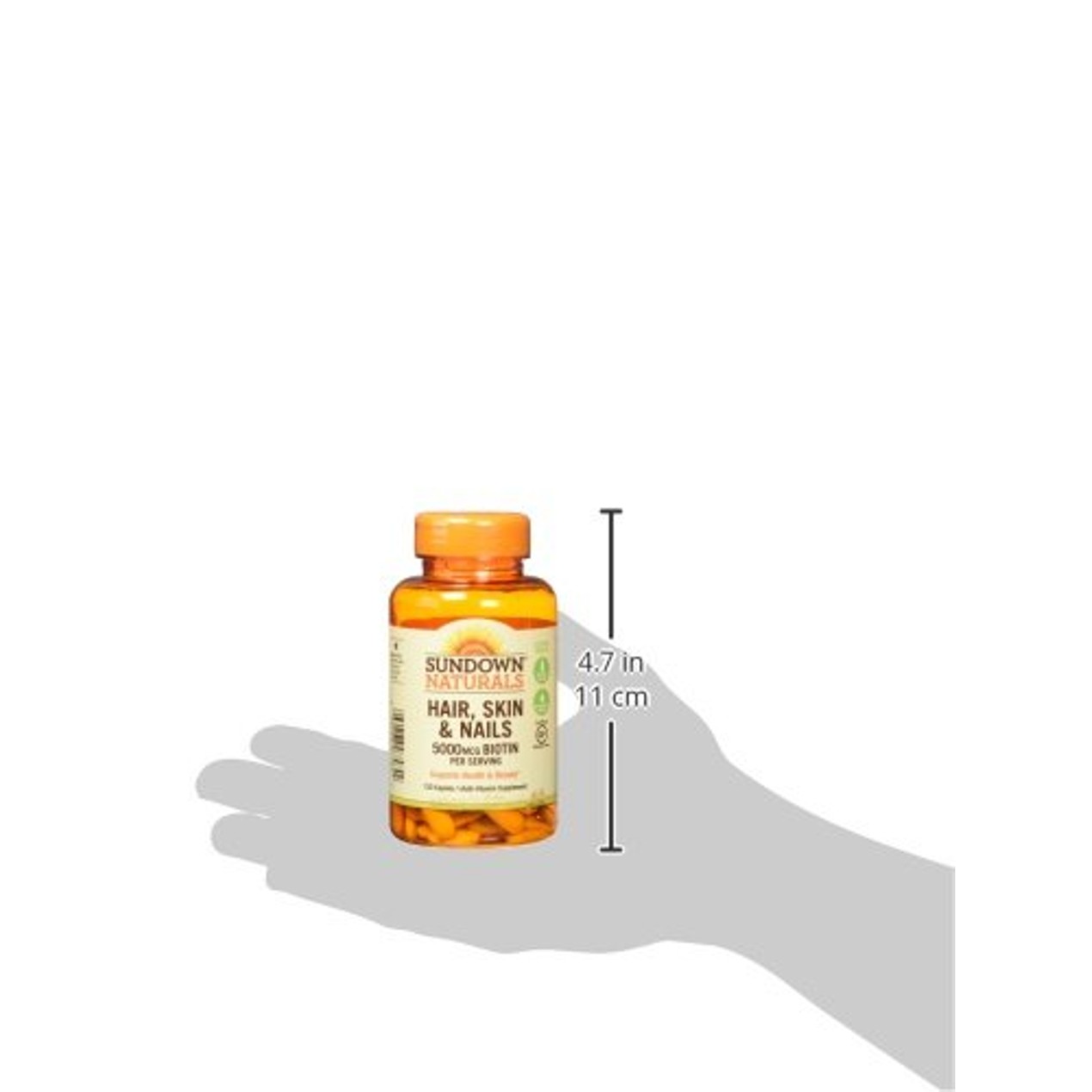 Sundown Naturals Hair Skin Nails 5000 Mcg Of Biotin 120