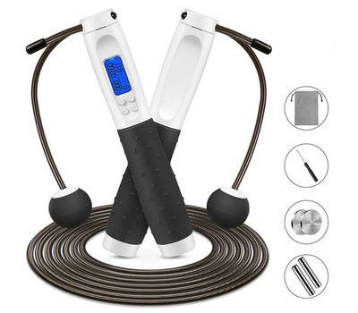 9.8ft Electronic Counting Jump Rope Cord, Cordless 2-in-1 Skipping Rope ...