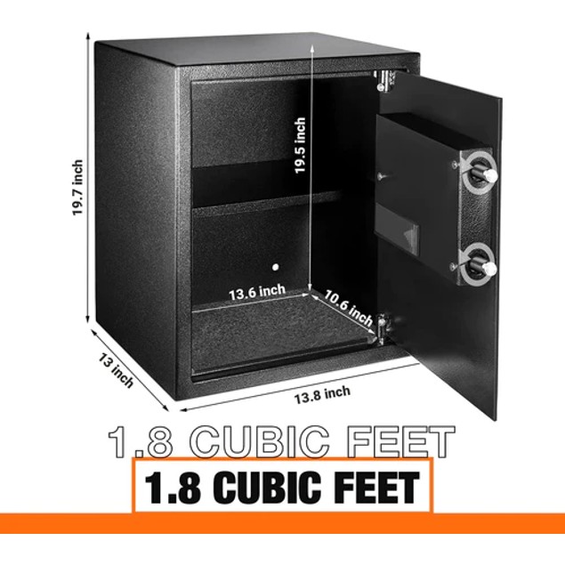 Safe Box 1.8 Cubic Feet, Home Safe Digital Lock Box - Tanga