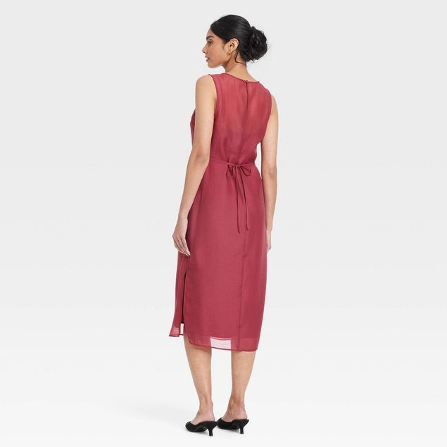 a new day burgundy dress Women's Heavy Satin Mini Dress