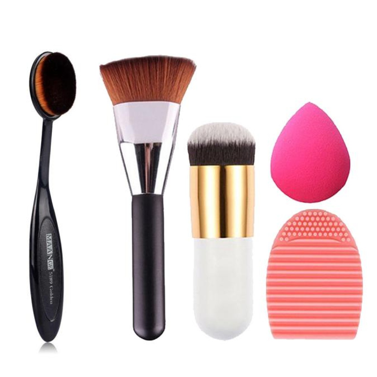 5pcs Makeup Brush Makeup Sponge Makeup Brush Cleaner Foundation