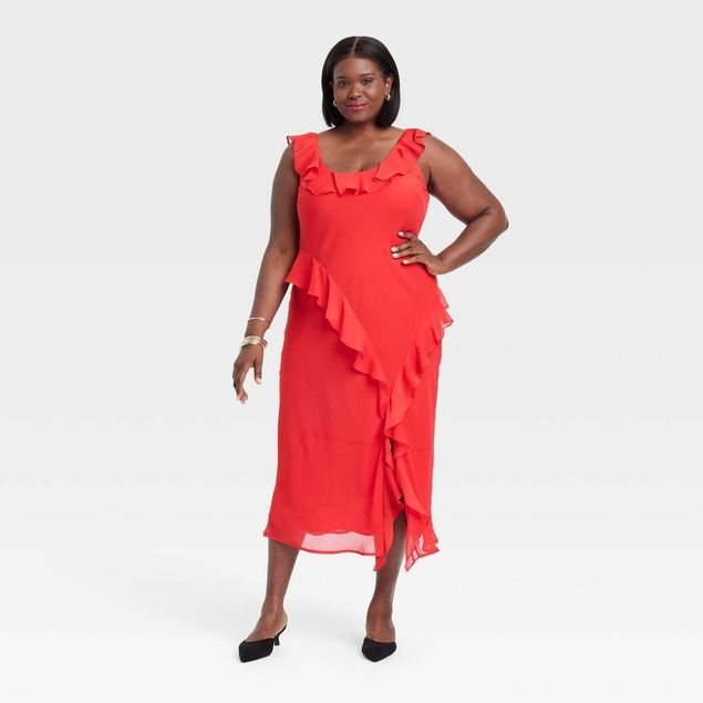 chiffon ruffle slip dress Plus Floral Chiffon Ruffle Detail Maxi Slip Dress