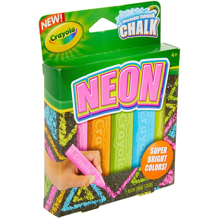 Crayola Special Effects Washable Sidewalk Chalk Assorted Neon Colors ...