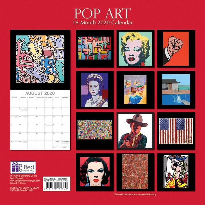 Pop Art Wall Calendar, by The Gifted Stationery Company Tanga