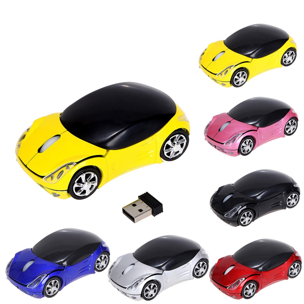 2.4GHz 1200DPI Car Shaped Wireless Optical USB Mouse - Tanga