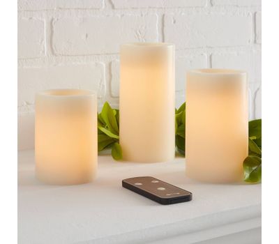 3-Pack LED Flameless Black Wick Candle - Open Box