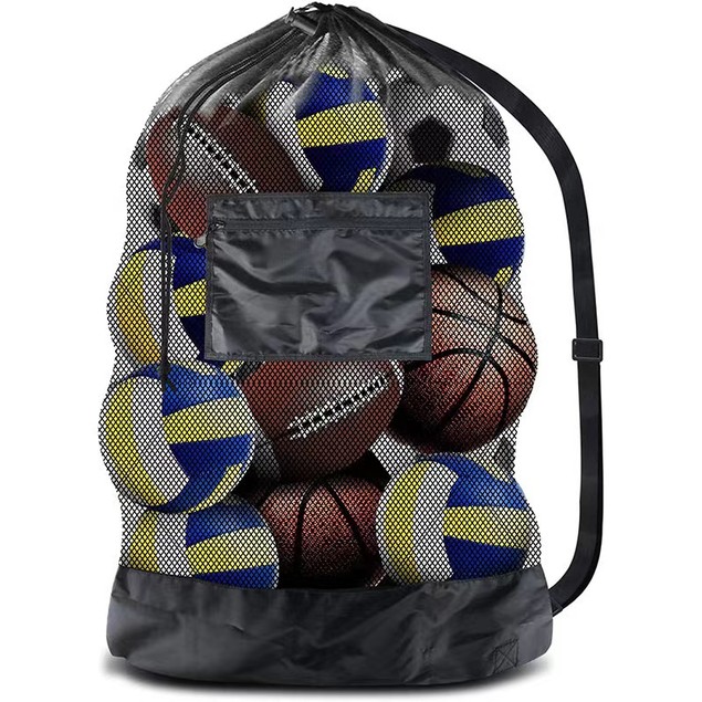 Basketball Bag Rounds Sports Ball Bag Mesh Basketball Baseball Volleyball Ball Bag Heavy Duty ...
