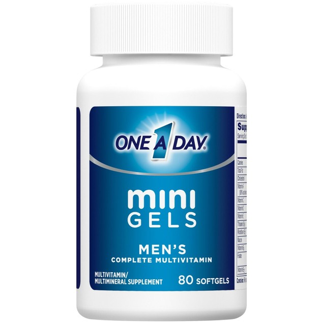 One A Day Men's Mini Gels, Multivitamins for Men 80Ct 24 PACK Tanga