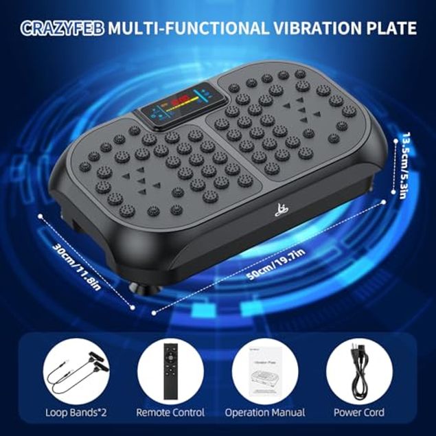 CRAZYFEB VIBRATION PLATE EXERCISE MACHINE WORKOUT VIBRATE FITNESS PLATFORM BLACK - Tanga CRAZYFEB VIBRATION PLATE EXERCISE MACHINE WORKOUT VIBRATE FITNESS PLATFORM BLACK - Tanga