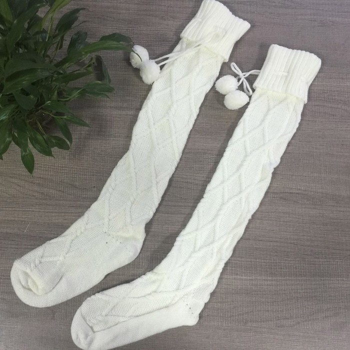 Cable Knit Over the Knee Thigh High Stockings BelleChic