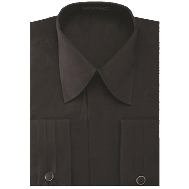 Men's Pleated French Cuff Pat Riley Collar Dress Shirt with Cufflinks ...