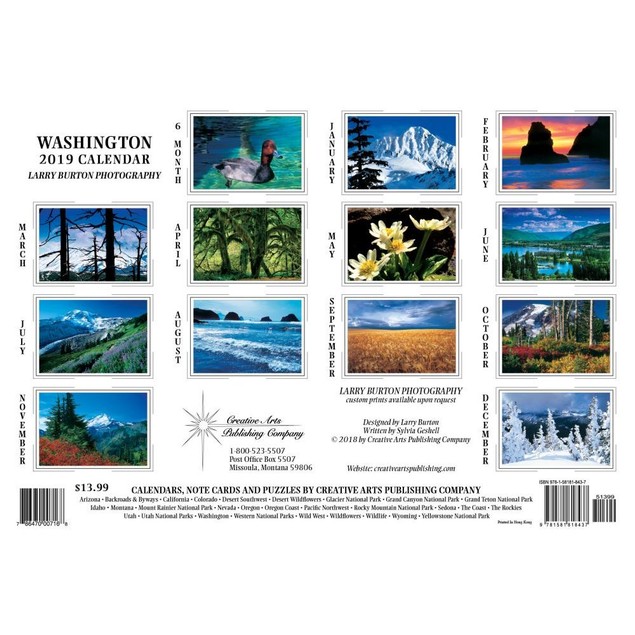 Washington Wall Calendar, More U.S. States by Calendars Tanga