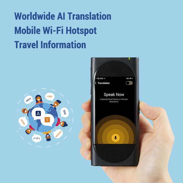 Transcriber Device Langogo Genesis 2-in-1 AI Translator Device and Voice Recorder ...