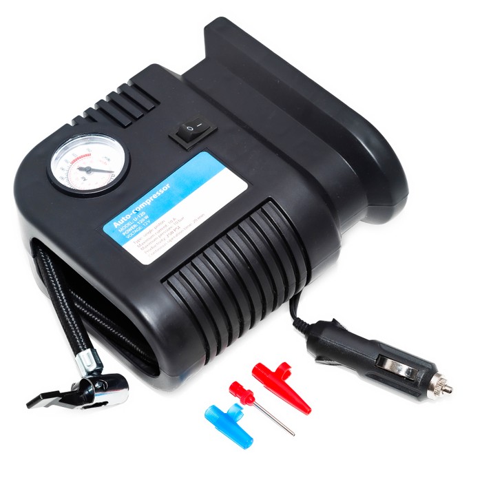 Portable Compact Air Compressor Auto Air Pump Car Bike Tire W 3 Nozzle Set - Tanga portable air compressor for truck tires