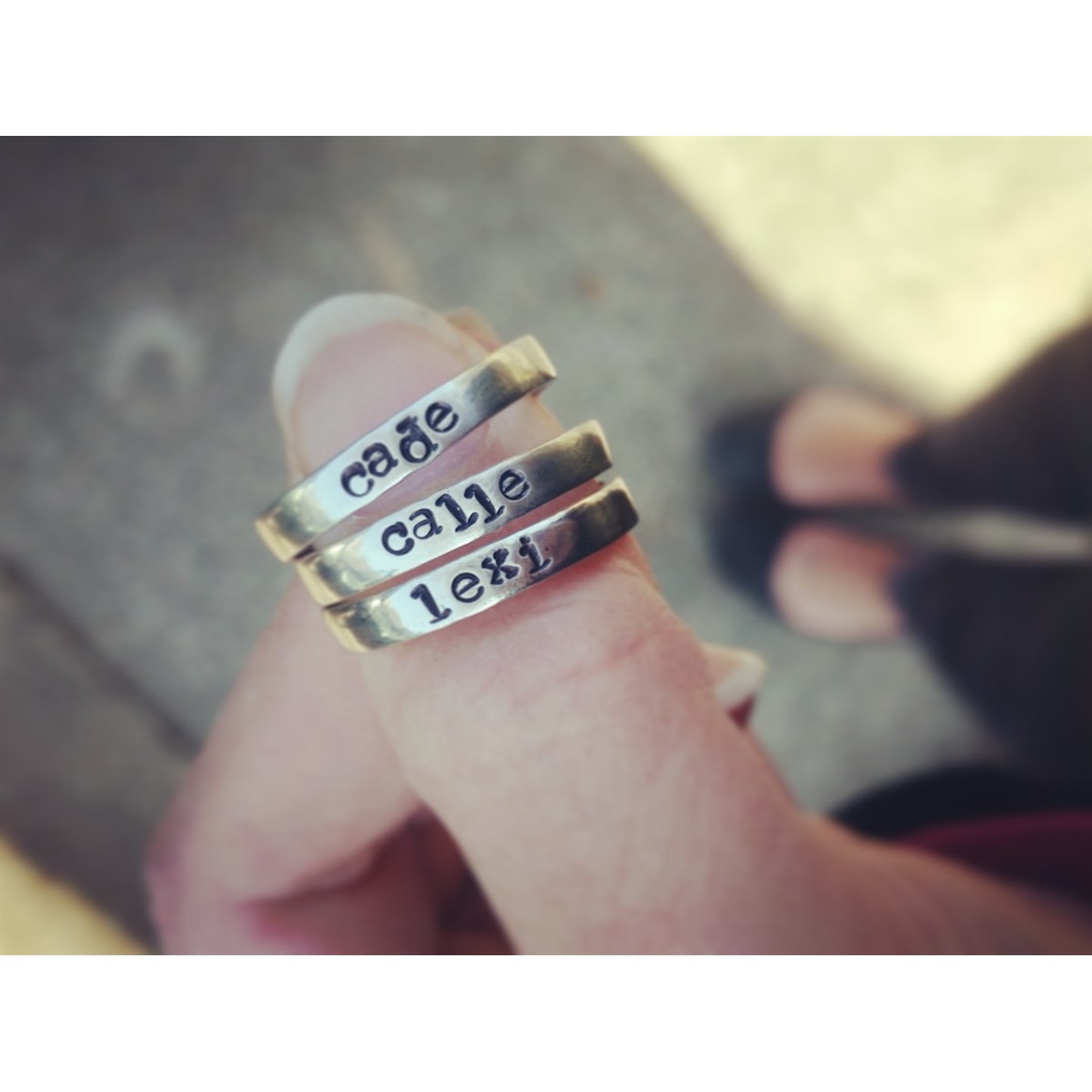 Custom Hand-Stamped Stacking Rings - BelleChic