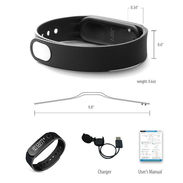 Jarv Elite Water Resistant Fitness Tracker Activity Band and Smart Watch Tanga