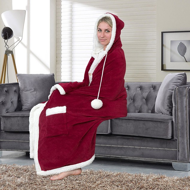 Hoddie Robe Chic Home Sherpa-Lined Hoodie Robe - Assorted Styles - BelleChic