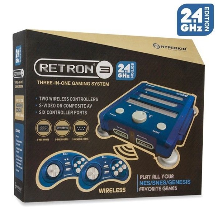 RetroN 3 Gaming Console 2.4 GHz Edition (Bravo Blue) SNES/ Genesis/ NES ...