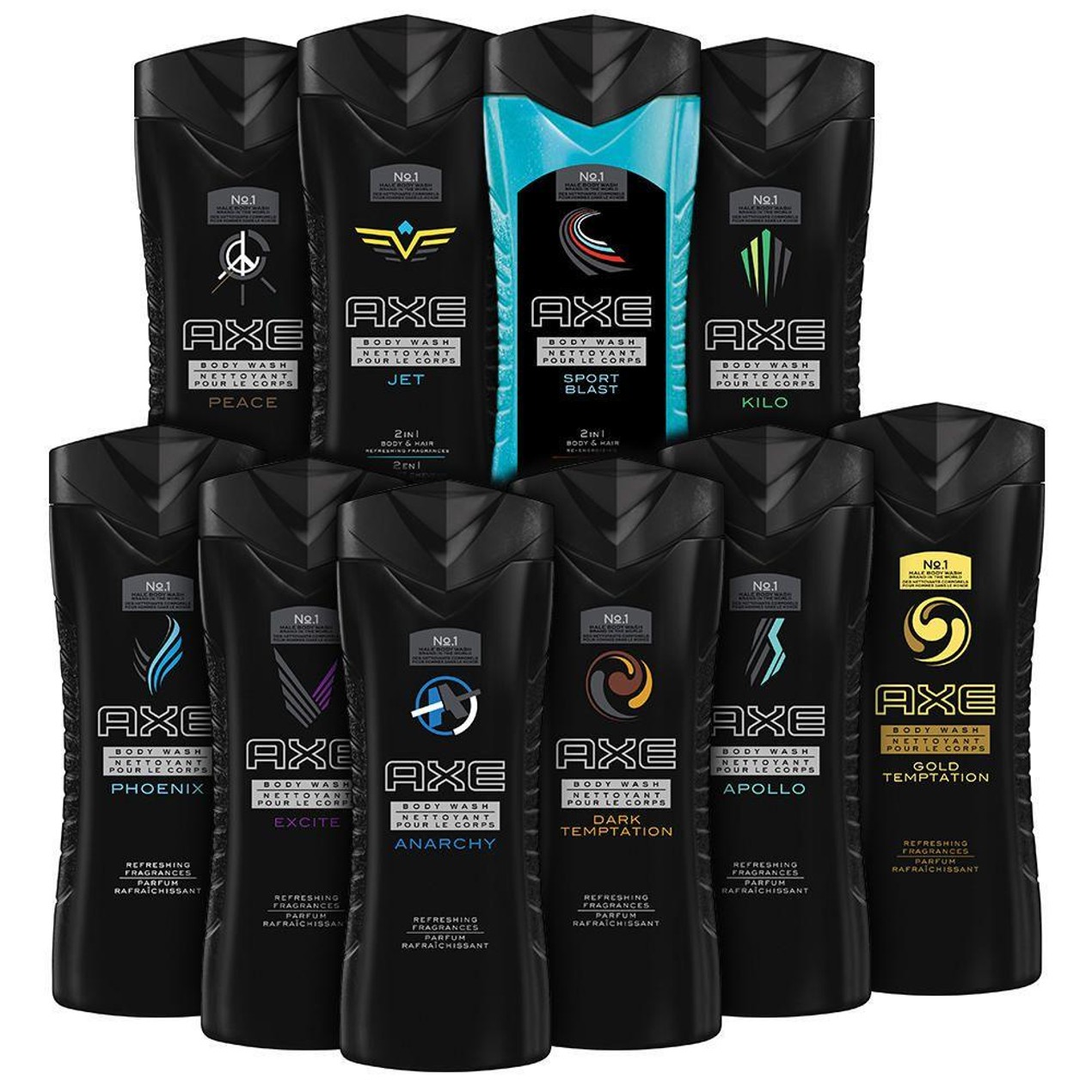 10 Pack Axe Shower Gel Body Wash 8 45 Oz Assorted Scents