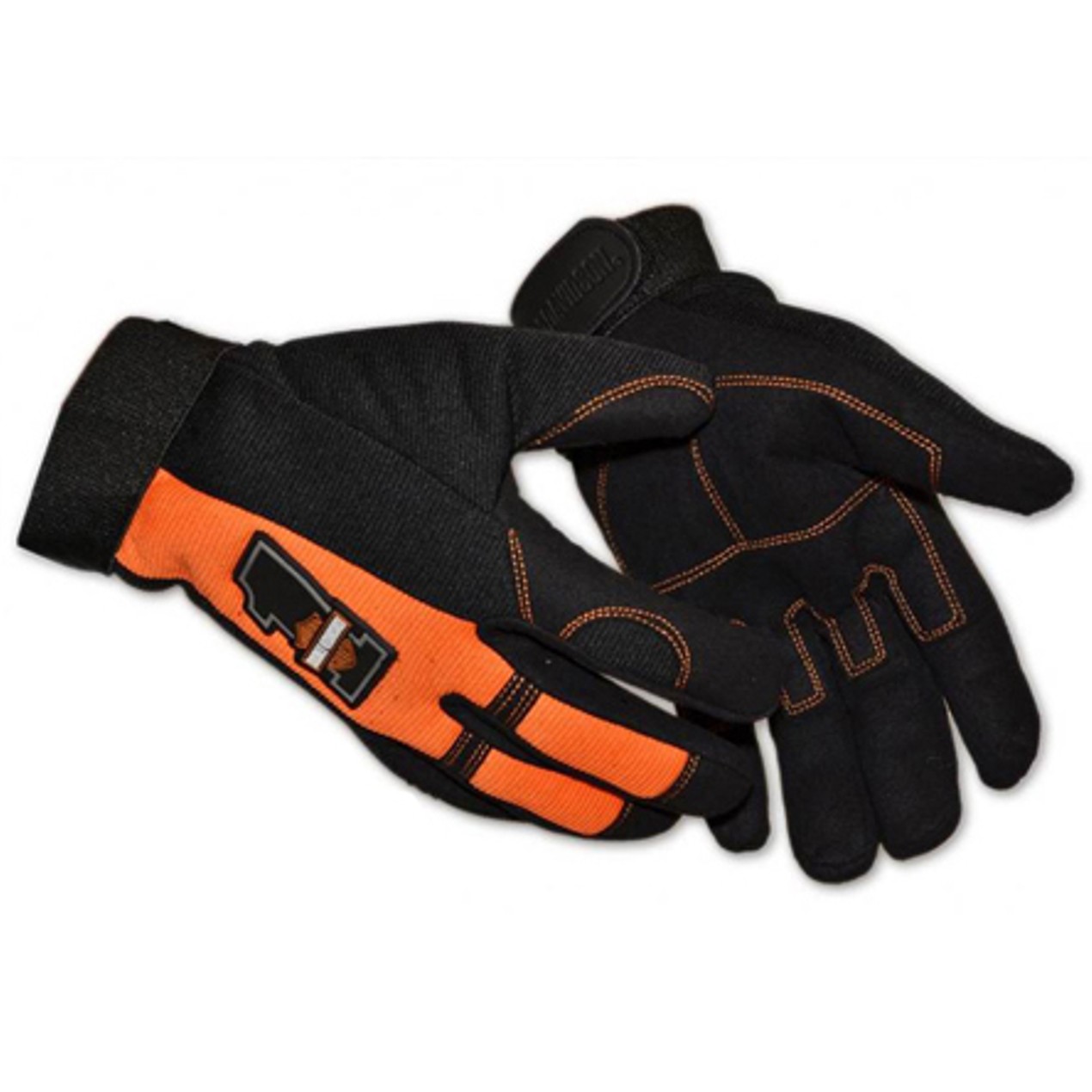 Harley Davidson Orange And Black Mechanics Glove Tanga