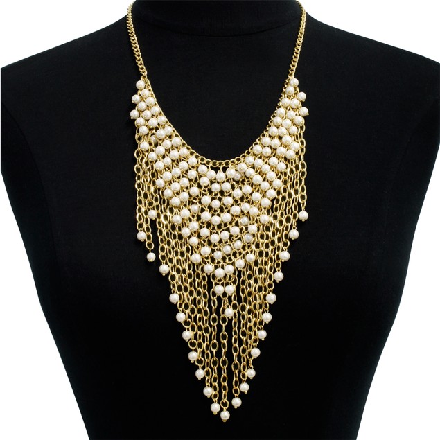 Pearl bib necklace Clearance