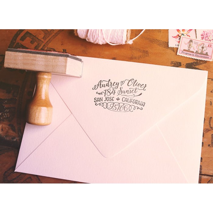 Hand Drawn Calligraphy Return Address Stamp - BelleChic