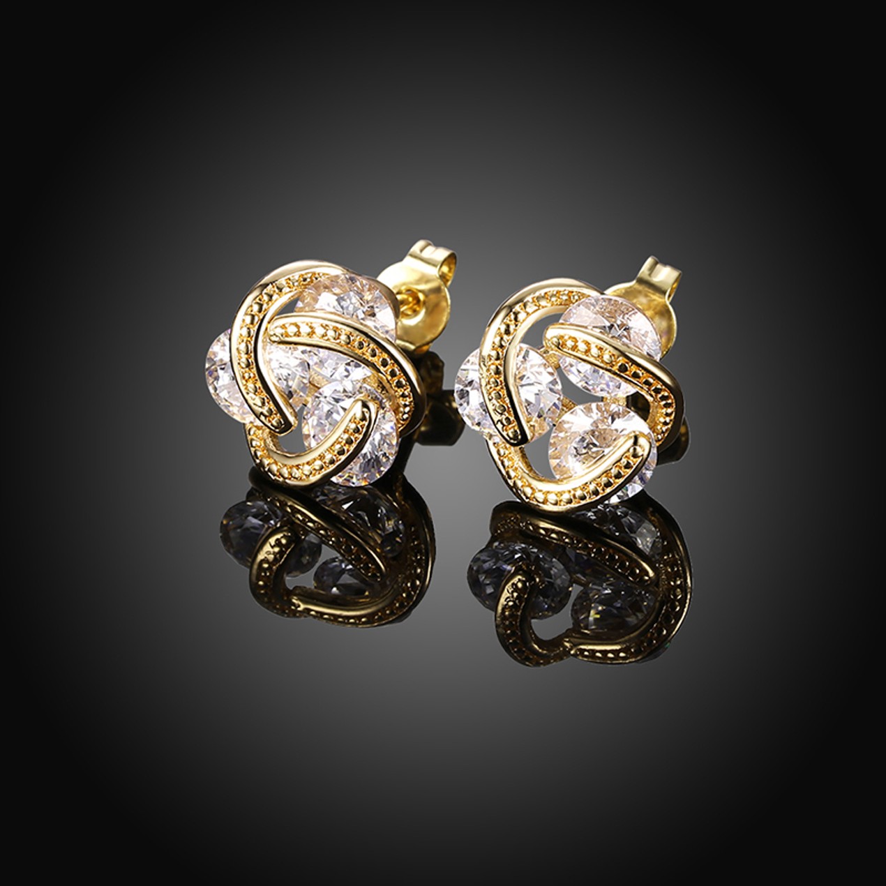 Gold stud stone earrings Clearance