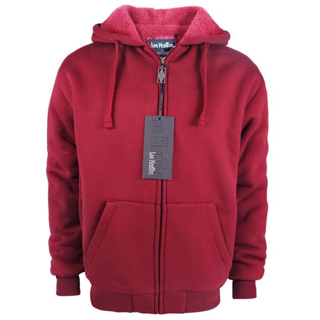 Lee Hanton Men's Zip Up Heavy Blend Sherpa-Lined Fleece Hoodie