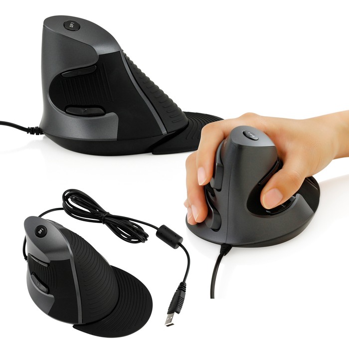 Deluxe Ergonomic Wired Vertical USB Optical Gaming Mouse for PC Laptop ...
