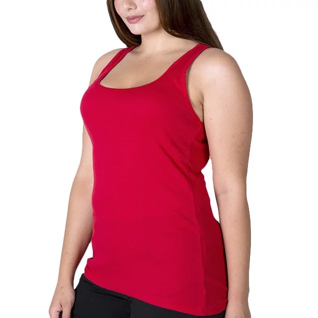 8-Pack: Plus Size Racerback Ribbed Layering Tank Tops - Tanga