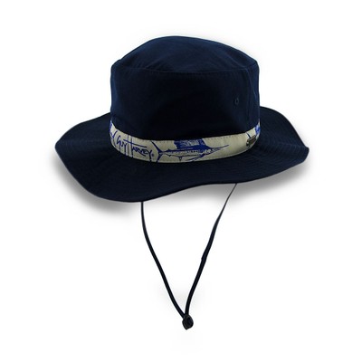 Guy Harvey Navy Blue Booney Hat Tan Sailfish Band Mens Sun Hats Tanga