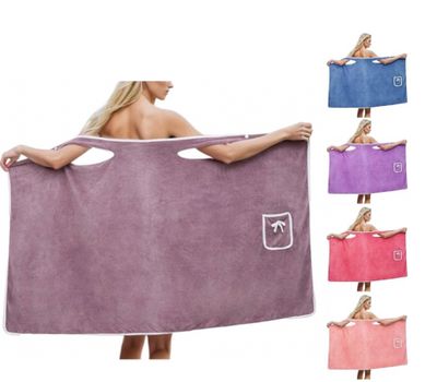 Leo Rosi Women's Bath Towel Wrap with Adjustable Closure