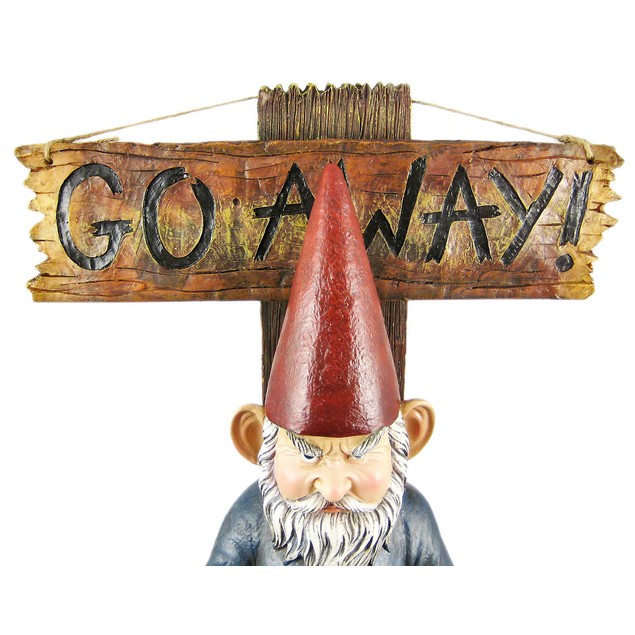 FICITI Gnome with Rifle Garden Statue, Go Away Lawn Gnome, Funny Gnome FICITI Gnome with Rifle Garden Statue, Go Away Lawn Gnome, Funny Gnome
