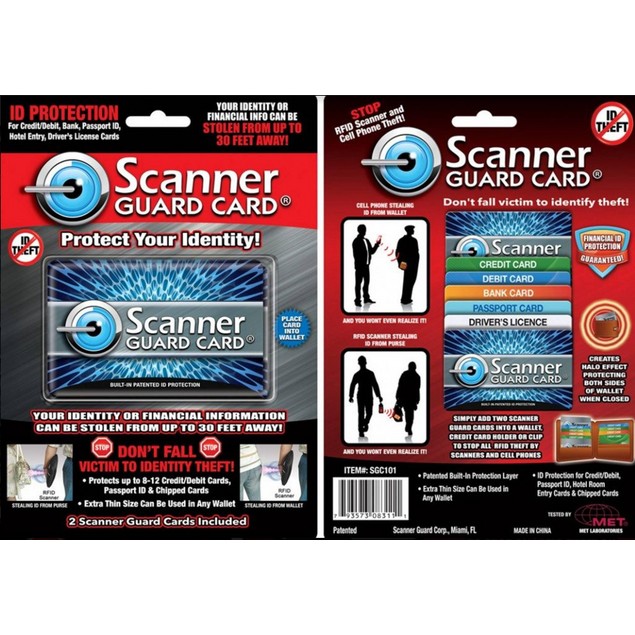 2-Pack Scanner Guard Cards - Protect Your Credit Cards from Identity ...
